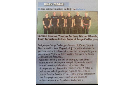 KRAV MAGA - NICE MATIN - 5 NOUVELLES CEINTURES NOIRES
